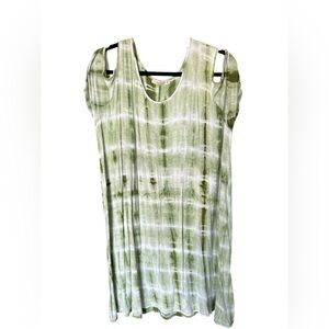 COCOS CLOZET- Green Tie-Dye Women's Dress